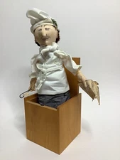 Vintage Jax of Maine Handcrafted Jack In The Box Chef With Hat Whisk Rare HTF