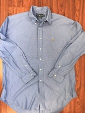 Ralph Lauren Men  s 16 1/2-34/35 Light Blue Yarmouth Button Down Dress Shirt