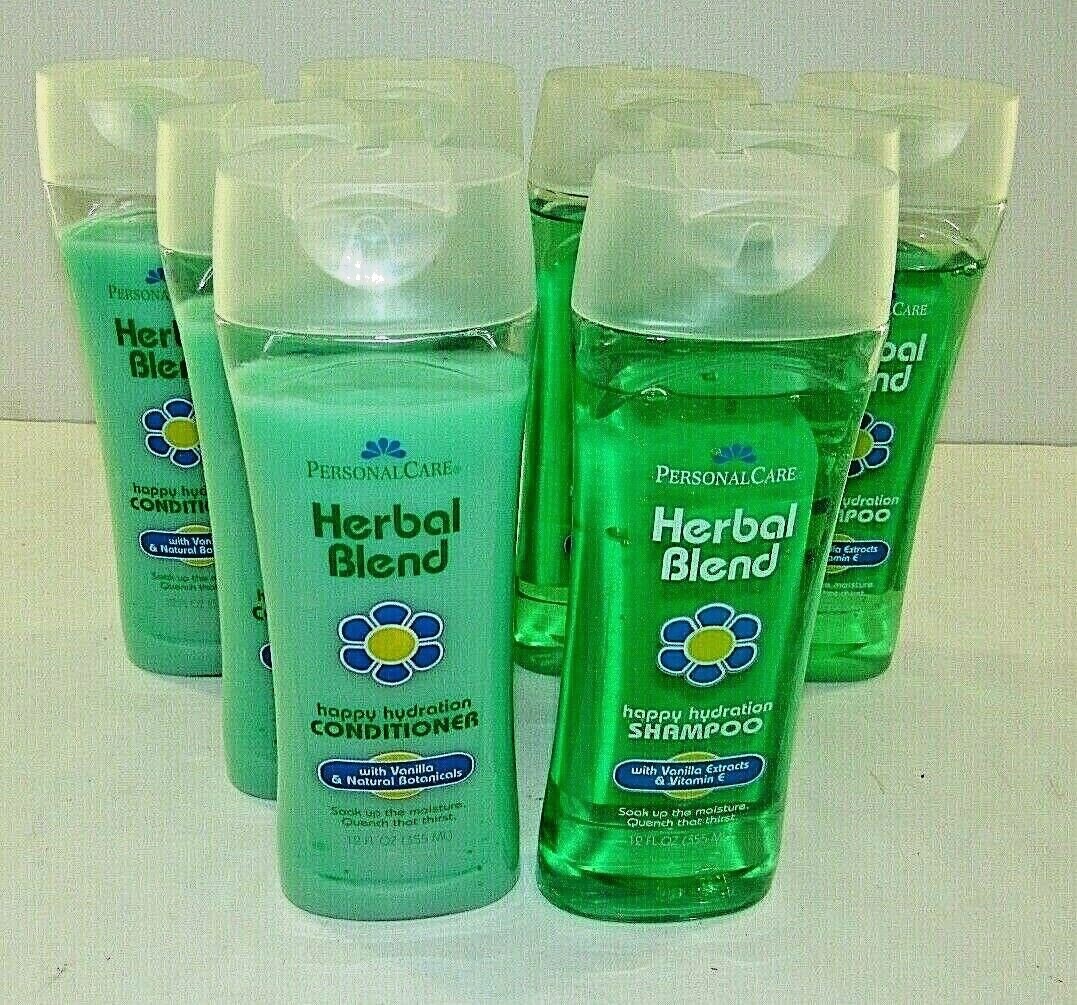 HAPPY HYDRATION Shampoo & Conditioner Herbal Blend 8 Bottles