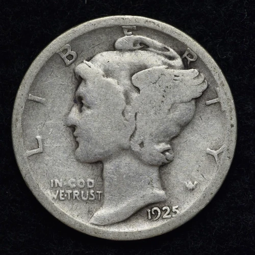 1925-D Mercury Silver Dime GOOD / VG FREE SHIPPING