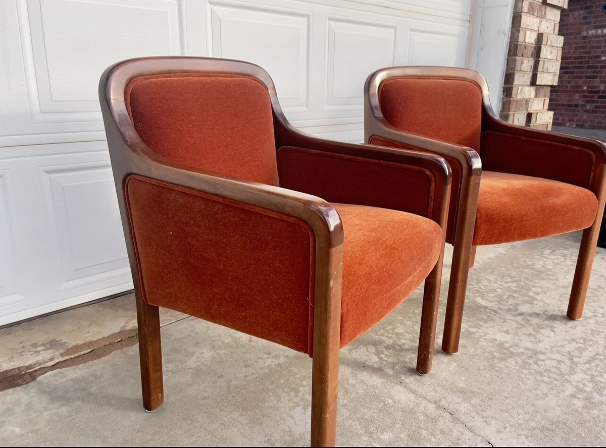 Pair of Vintage Mid Century Modern Helikon Walnut Arm Chairs