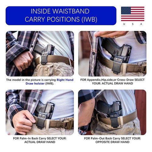 IWB KYDEX Holster Fits Glock 43/43X & Glock 43X MOS Pistol Adjustable Cant - Picture 36 of 44