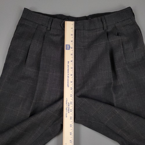Jos A Bank Suit Mens 41L Gray Plaid Wool Cashmere 2pc Blazer Pants 35X33 - Picture 20 of 24