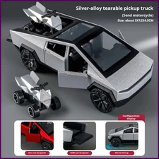 1:36 Cybertruck Toys Off Road Vehicle Die Cast Model Car Beach Motorcycle Hobby