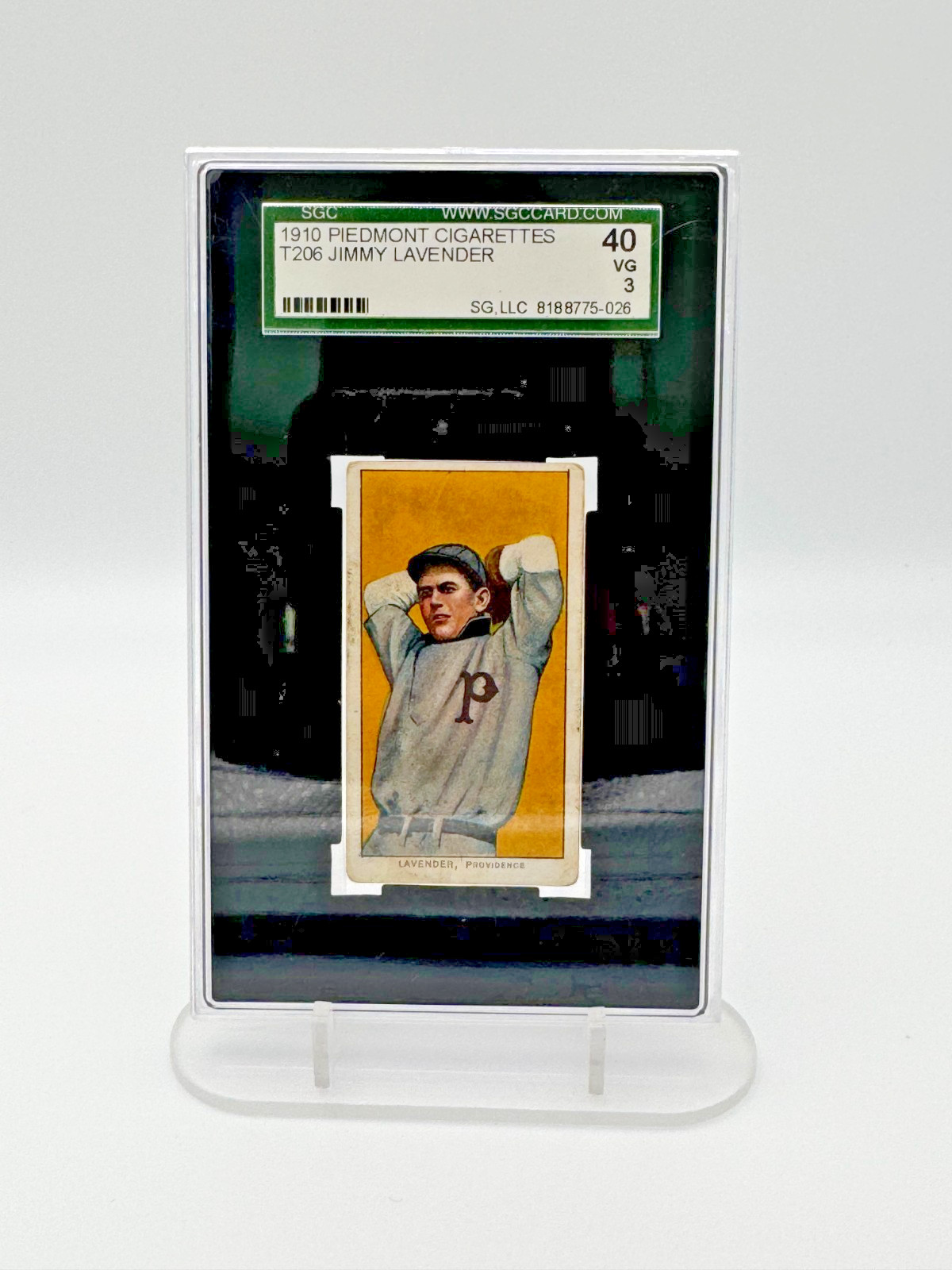 1910 T206 Jimmy Lavender Piedmont 350 SGC 40 VG 3 Vintage Tobacco Baseball Card