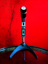 Vintage 1970's Shure 545S dynamic cardioid microphones w Atlas stand 545 display