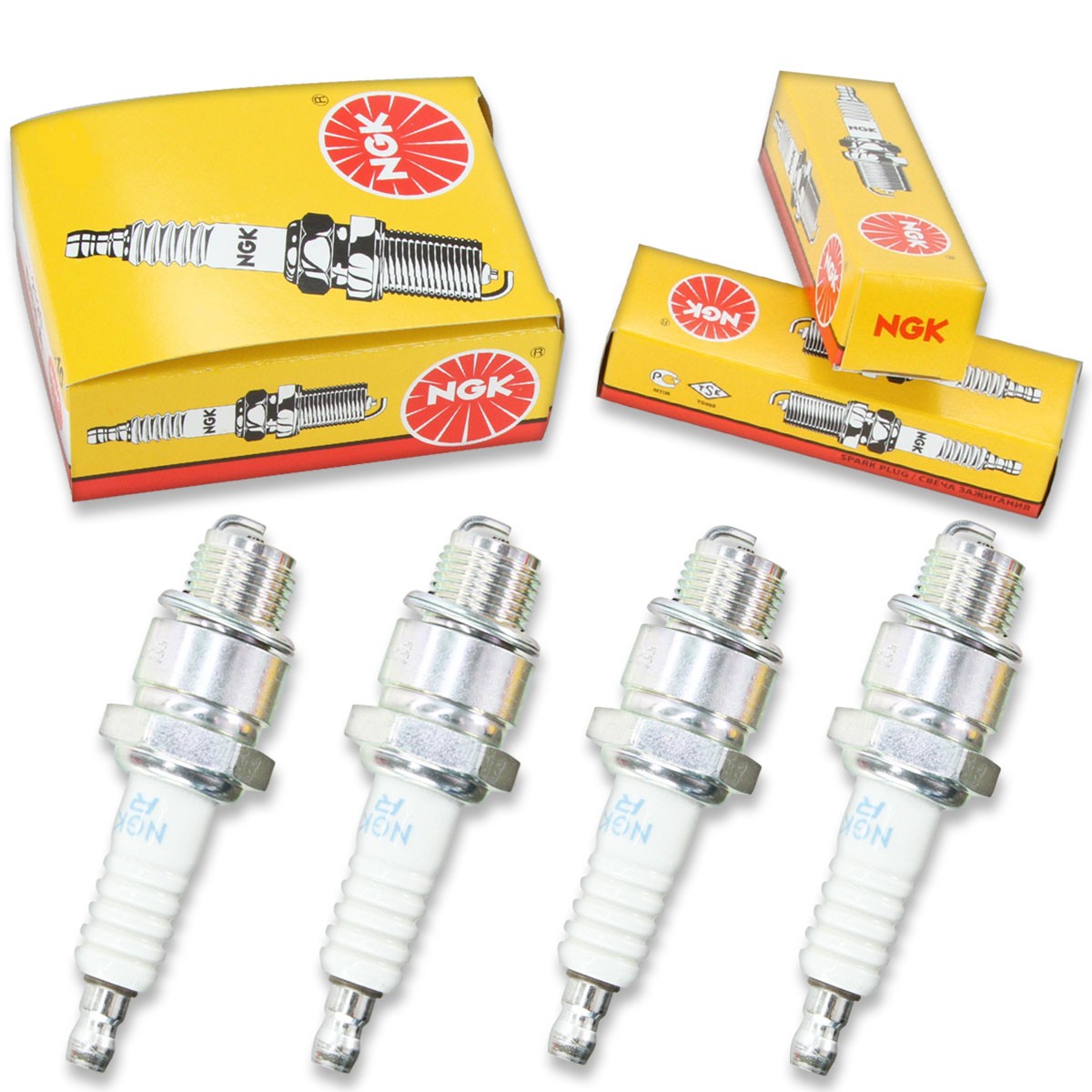 4pcs 1974 Volvo Penta 120 NGK Standard Spark Plugs Kit Set Engine dr