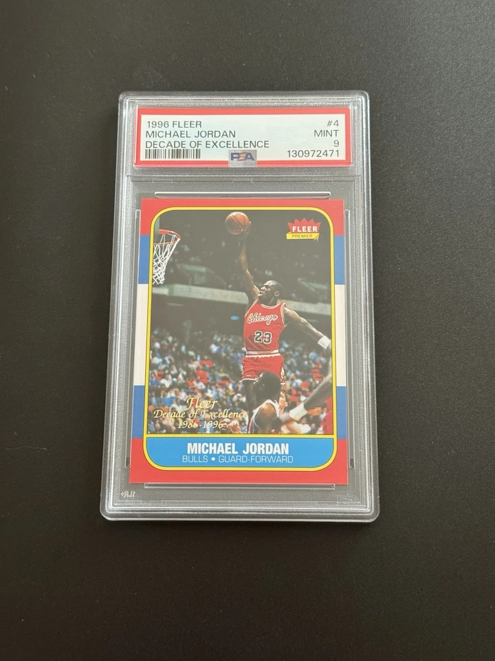 Michael Jordan 1996 - 97 Fleer PSA 9 Mint Decade Of Excellence RC Bulls #4 - Image 3 of 4