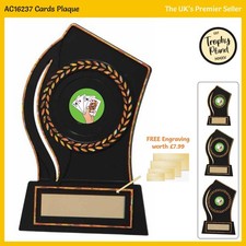 CARDS Presentation Plaque POKER Trophy Award / Trophies, FREE Engraving
