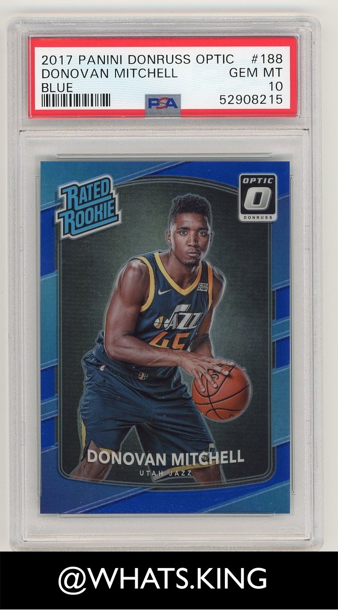 2017 Panini Donruss Optic Blue 188 DONOVAN MITCHELL /49 PSA 10 (POP 8)