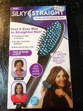 Silky Straight Ceramic Hair Straightening Brush NEW in Box Sealed