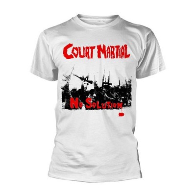 Men's Court Martial No Solution (white) T-shirt Medium White