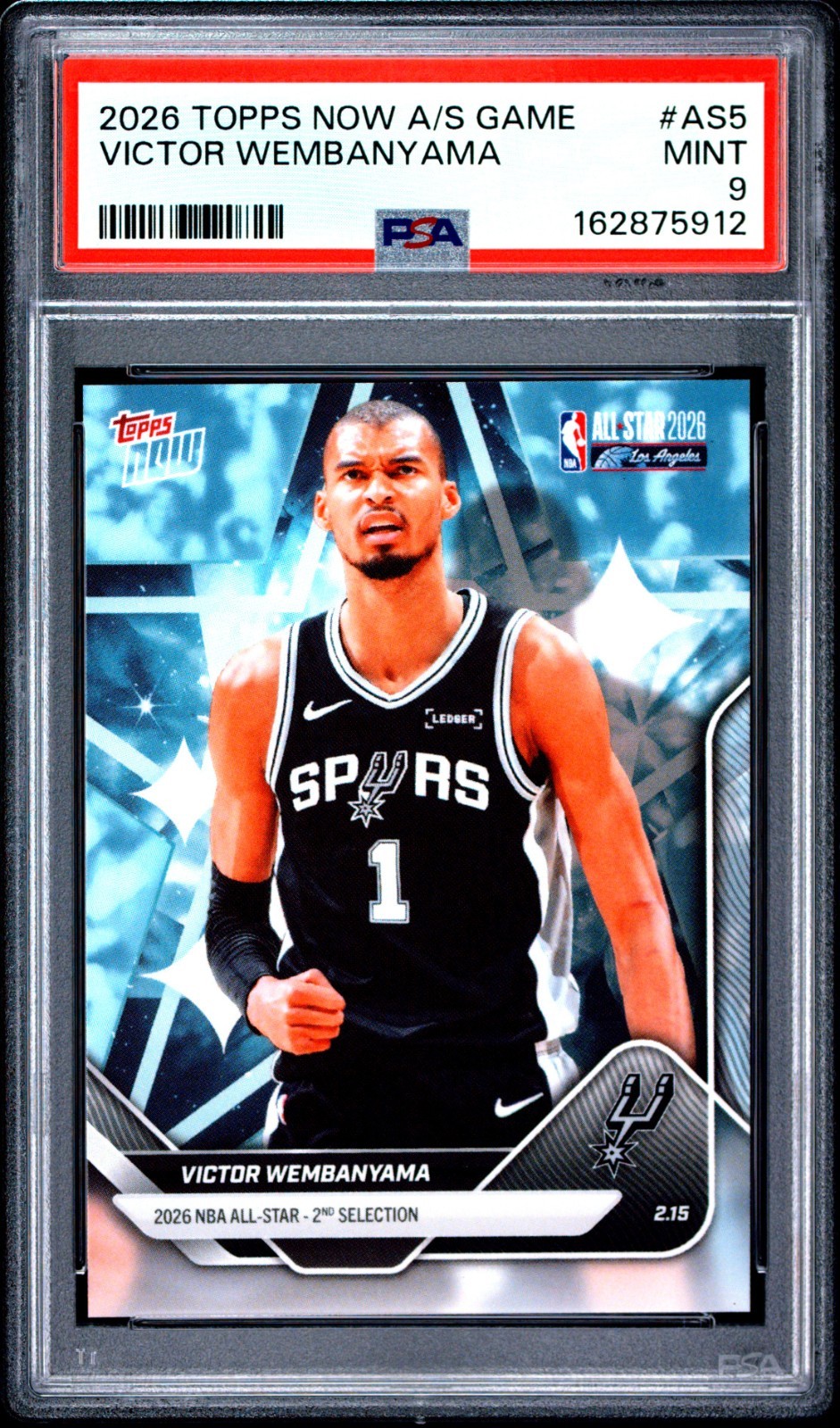 2026 TOPPS NOW ALL-STAR GAME #AS5 VICTOR WEMBANYAMA PSA 9