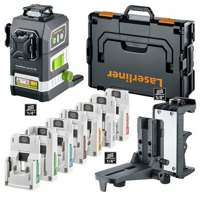 Laserliner PowerPlane-Laser 3G Multi-18V 3x360° in L-Boxx + 7 Akku-Adapter