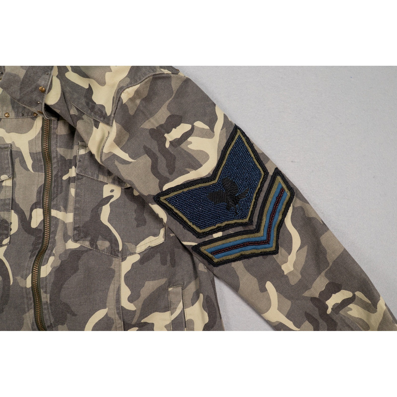 Women's Camo Utility Jacket Studded Western Ranch Workwear Zip Front XS image 7