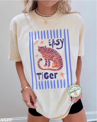 Comfort Tee Easy Tiger Shirt Retro Vintage Style Graphic Top Gift