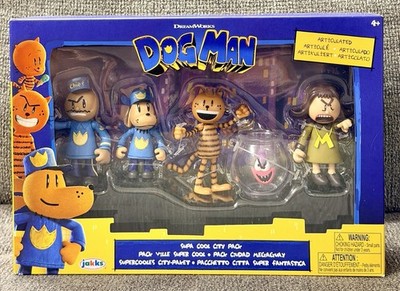 NEW 2025 Jakks Pacific Dog Man Chief Petey Flippy & Mayor Action Figure 5-Pack