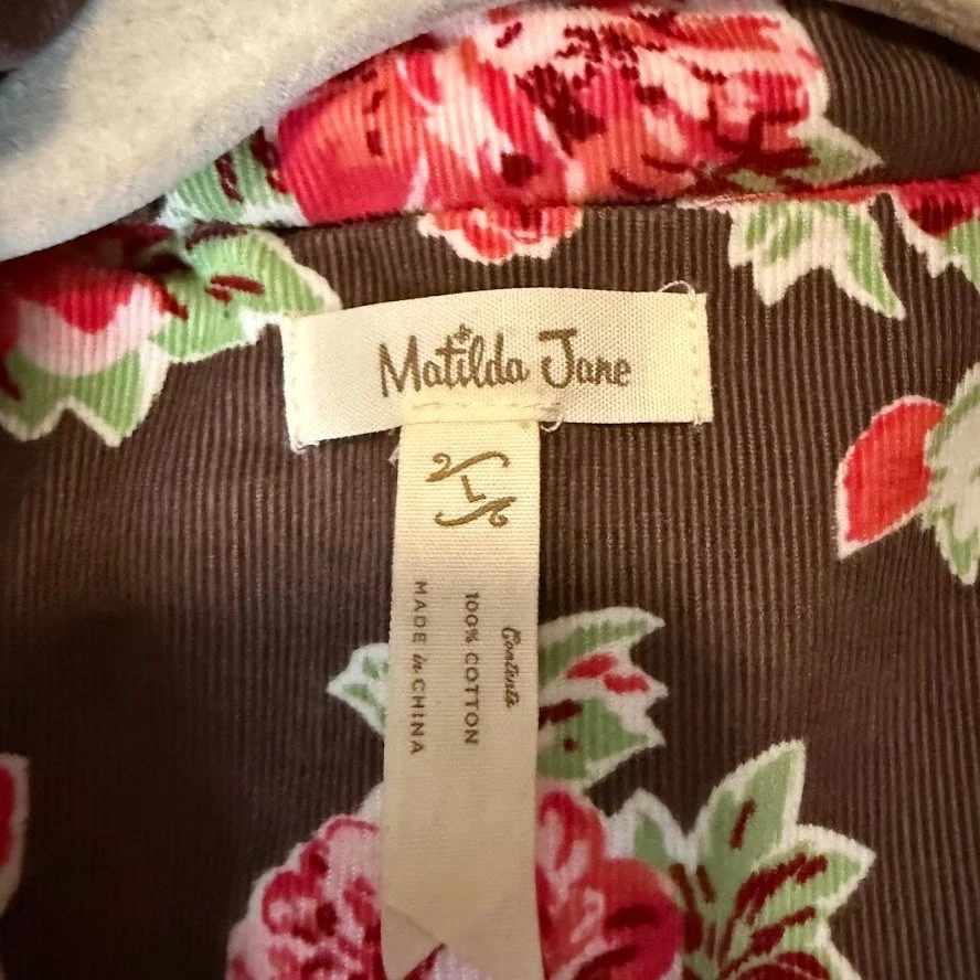 Chaleco Matilda Jane Marrón Floral Sydney Reversible Cremallera y Presión Talla L Foto 4 de 4