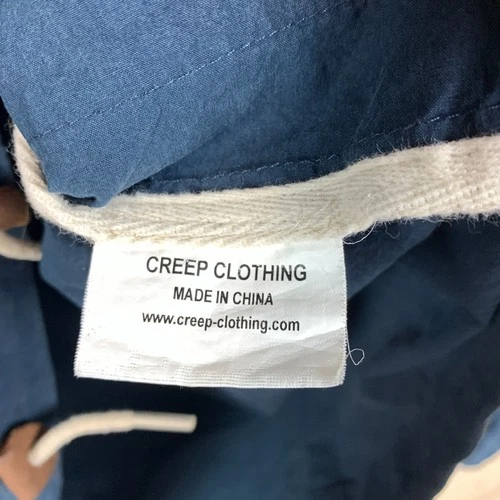Creep Clothing By Hiroshi Awai Parka Jacket Small Navy Cotton Hooded Henley Coat image 11