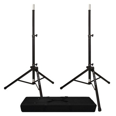 Ultimate Support TS-80B Speaker Stand Pair + Dual Speaker Stand Bag