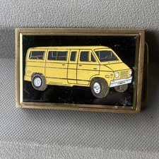 Vintage 1983 NAP Solid Brass Yellow Passenger Van Dodge Belt Buckle