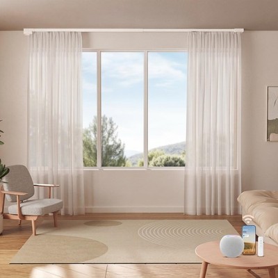 Remac M1 Motorized Curtain Track, Smart Ceiling Track System No Cutting, Adju...