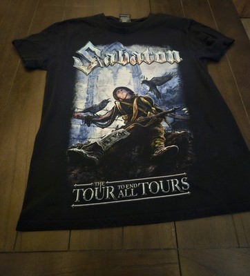 Sabaton Tour to End All Tours 2022 Black T Shirt Men's Size Medium Band Merch