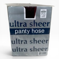 Vintage Ultra Sheer Pantyhose 100 Nylon First Quality One Size Burgundy 100-160