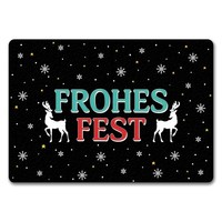 Frohes Fest FußMatte Ohne Rand Mit Rentier Und Sterne Motiv FußMatte Fussmatte