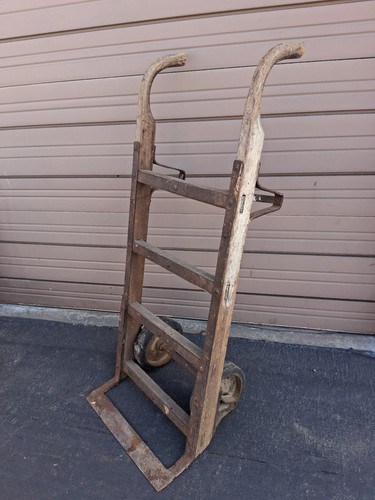 Vintage Heavy Duty Wooden Industrial Hand Truck Dolly