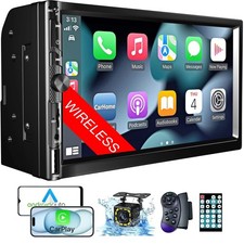 Wireless 7 Inch Double Din Car Stereo with Apple Carplay,HD 1024  ... Fast Ship