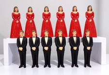 Vintage Bakery Crafts VALENTINE'S RED Dress BLACK Tux Bridal Wedding Cake Topper