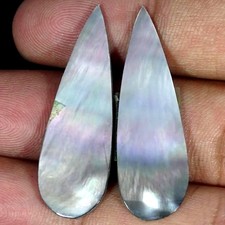 13.40Cts Natural Mother Of Pearl Pair Pear Cabochon Gemstone 12X38X2MM