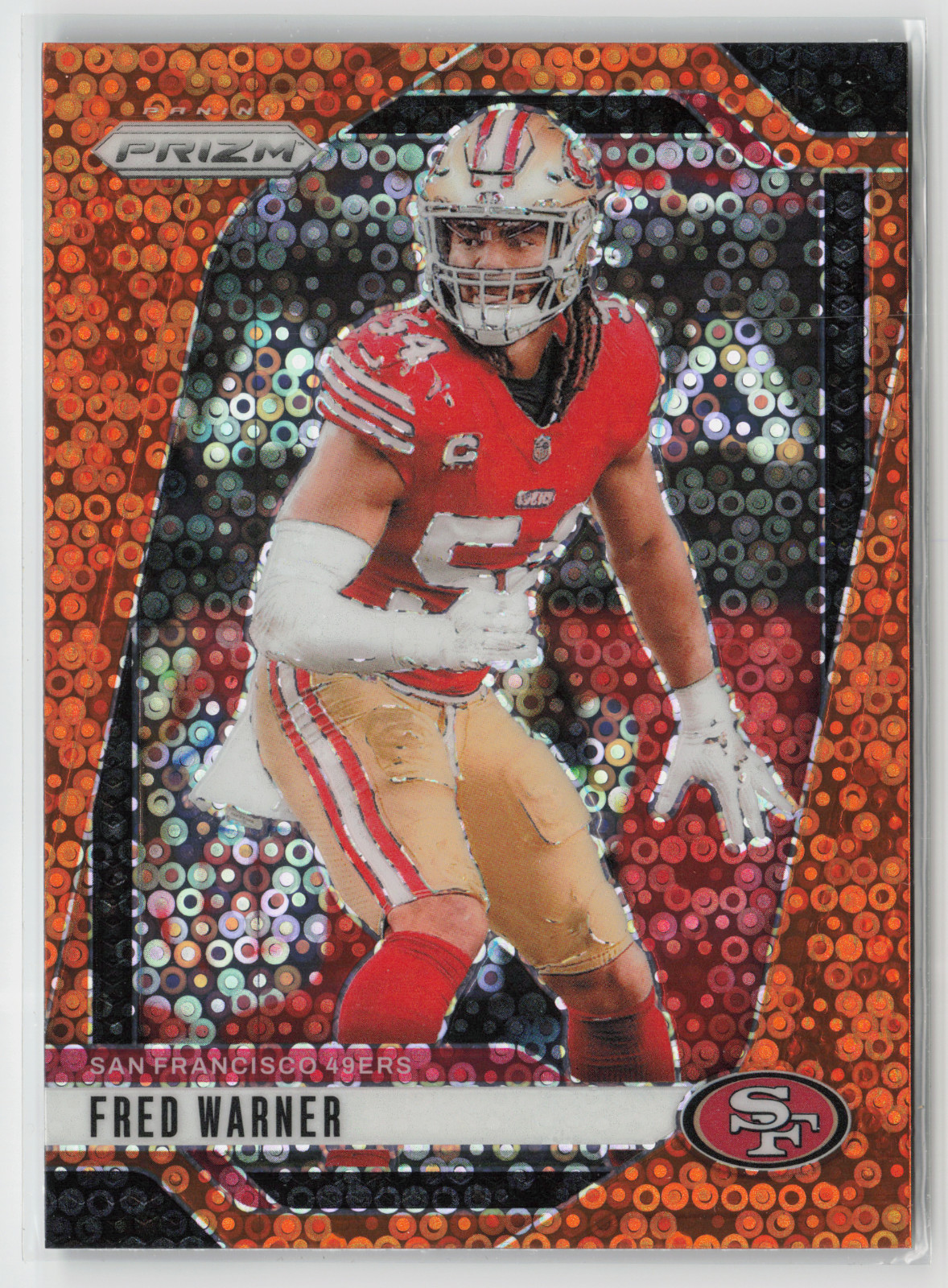2024 Panini Prizm #255 Fred Warner Orange Disco Prizm