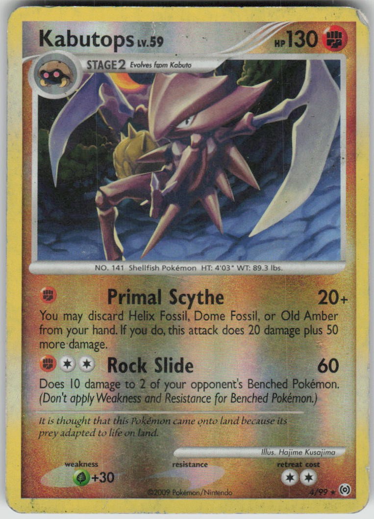 Pokemon Kabutops 4/99 Arceus Reverse Holofoil Holo Rare DM