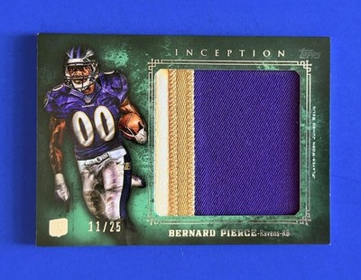 2012 Topps Inception Bernard Pierce 3-Color  Patch Rookie Card #JR-BP; #d /25