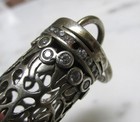 Ornate Sterling Silver Horn Pendant w/ Clear Stone Accents ~ 20.7g ~ 4-E339 — photo 4