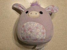Squishmallow Plush 5" Delzi Donkey Purple Springtime Floral