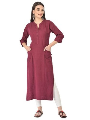 Women's Kurti Traditional Cotton Straight Kurta Ethnic Tunic Long Top Suit Dress