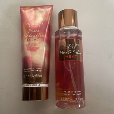 New Victoria's Secret PURE SEDUCTION HEAT Mist & Lotion Set RASPBERRY HIBISCUS