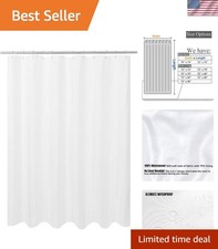 Luxury White TPU Lined Shower Curtain 72x72 - Quick Dry, Eco-Friendly  Washable
