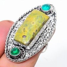 Atlantisite, Diopside Gemstone 925 Sterling Silver Jewelry Ring Size 7 e942