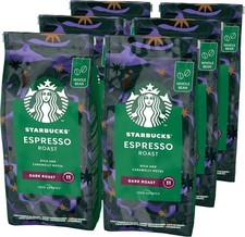 STARBUCKS Espresso Roast, Dark Roast, Whole Bean Coffee 200g ,Pack of 6