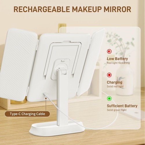 Vanity Mirror with Lights, Rechargeable Lighted Makeup Mirror with 1X/3X/5X M... - Picture 7 of 7