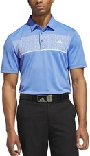 Adidas Men's Regular Fit 3-Button Placket Golf Polo, Blue, Size Medium New