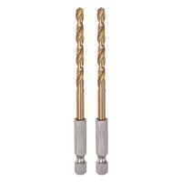 "2Stk 1/4\" Sechskant Schaft Bohrung Bits 4.5Mm Titanium Bits Set M35 Hss 99Mm"