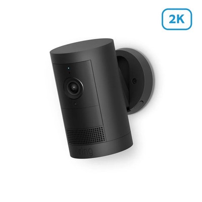 Ring Outdoor Camera Plus Plug-In 2K WiFi Smart Überwachungskamera - Schwarz