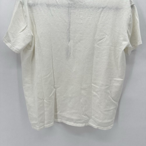 The Reset R Label Everyday Knit Tee Size M White Linen Boxy Fit Sheer Preppy NWT - Picture 7 of 12