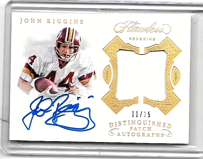 JOHN RIGGINS 2018 PANINI FLAWLESS DISTINGUISHED PATCH CERTIFIED