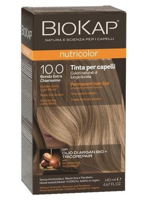 BIOKAP Nutricolor 10.0 GOLDEN EXTRA LIGHT BLOND Permanent Hair Dye Ammonia Free